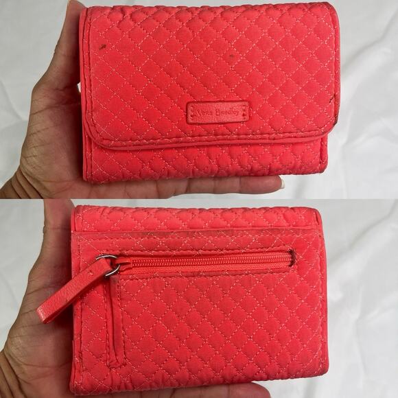 Vera Bradley Neon Orange Trifold Quilted Wallet, casual, classic, functional - Picture 2 of 11